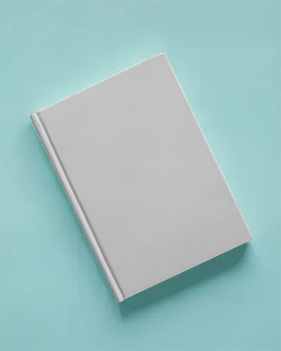  Book Mockup Angled Top View On Bright Cyan Background Hardcover Design Presentation Modern And Clean Light Shadow Realistic Style