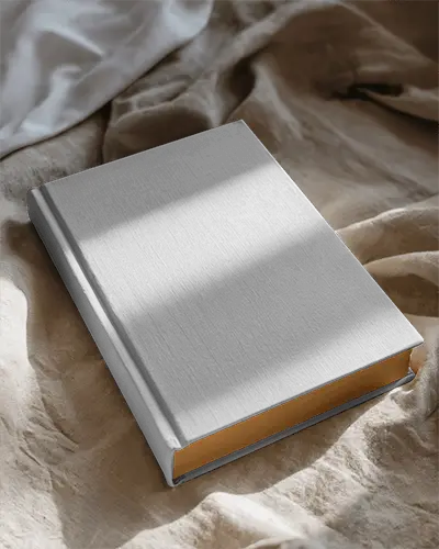 Creative Book Mockup With Textured Cover And Golden Page Edges For Projects