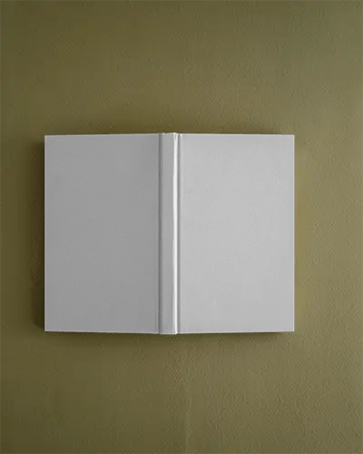 Realistic Cover Book Mockup Showcasing Front Back Cover And Spine On Solid Background