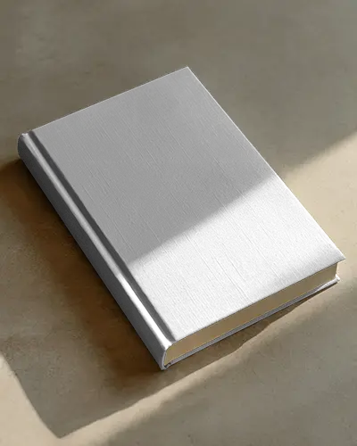 Realistic Hardcover Book Mockup Top Angle Minimal Style Shadow Play Clean Surface