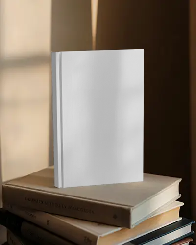 Stacked Book Mockup With Soft Shadows And Sunlight On Vintage Hardcover Collection