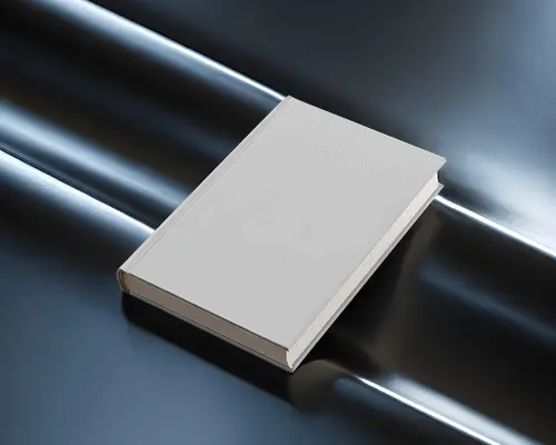 hardcover-book-mockup-floating-on-smooth-reflective-surface-showcasing-blank-cover-design
