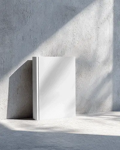 Book Mockup With Realistic Shadow Effect On Textured Concrete Background For Design