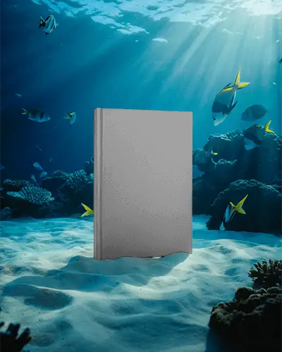 Underwater Book Mockup Hardcover Floating Ocean Themed Presentation Template