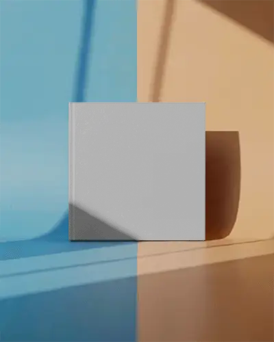 Hardcover Book Mockup On Abstract Background For Modern Publishing And Print Design