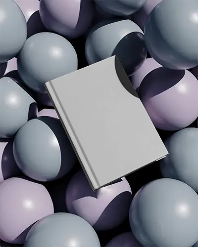Hardcover Book Mockup With Smooth Spherical Background For Creative Design Presentations