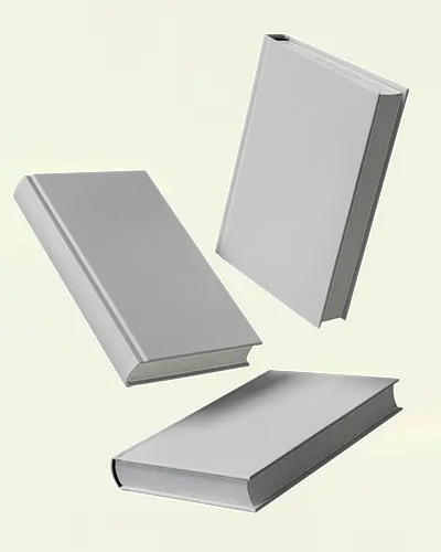 Hardcover Book Mockup Floating Isolated Minimalist Design Blank Cover Template