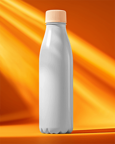 Premium Plastic Bottle Mockup Refreshing Beverage Packaging With Vivid Landscape