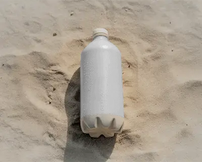 Reusable Water Bottle Mockup With Condensation On Sand Stylish Portable Hydration Container