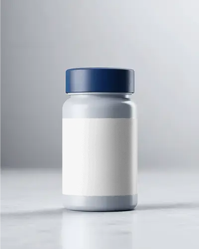 Premium Plastic Supplement Bottle Mockup For Healthcare Product Packaging Design