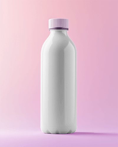 Premium Glass Beer Bottle Mockup Playful Orange And Teal Branding In Soft Lighting