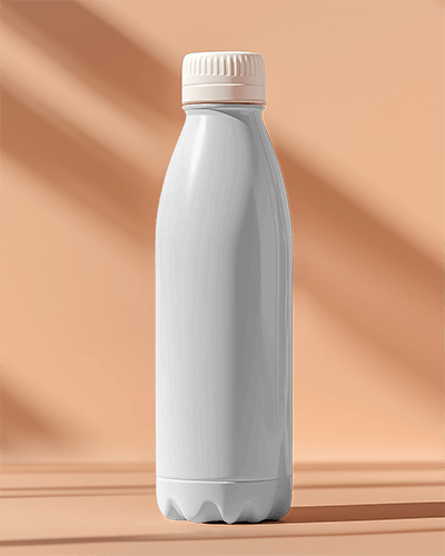 Custom Drink Bottle Mockup Showcasing Vibrant Ocean Wave Illustration And Sleek Packaging