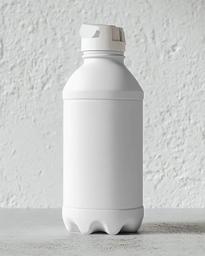Sporty Plastic Bottle Mockup With Flip Cap Textured Surface And Curved Base Functional Hydration Packaging Style