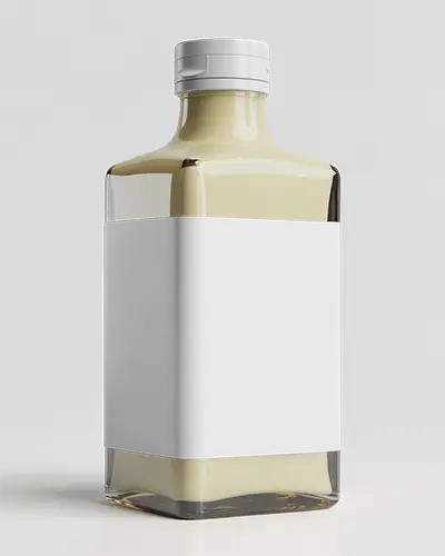 Minimal Square Bottle Mockup With Label And Light Content Professional Presentation