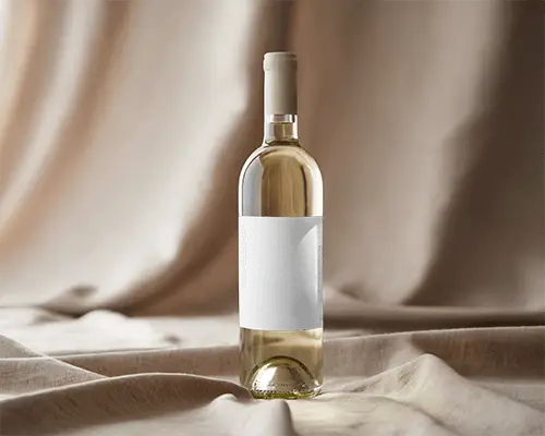 Wine Bottle Mockup With Clean Label Design In A Soft Fabric Environment 0174