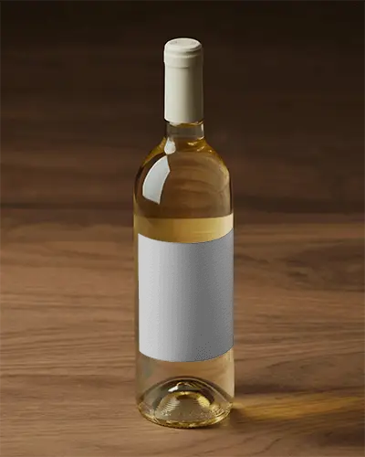Elegant Clear Glass Wine Bottle Mockup With Blank Label For Custom Designs Display