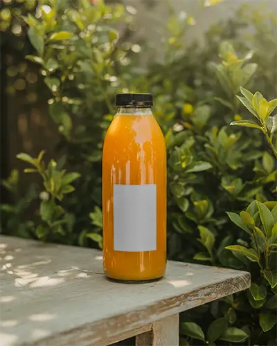 Natural Organic Fruit Juice Packaging Bottle Mockup For Beverage Brand Promotion