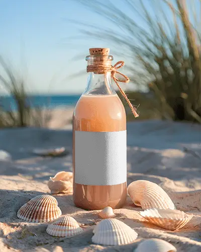 Natural Beach Inspired Bottle Mockup For Eco Friendly Product Packaging Design