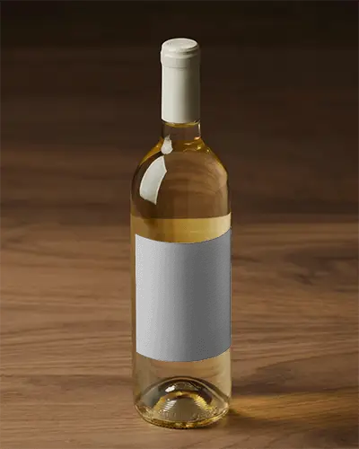Premium Clear Wine Bottle Mockup With Blank Label For Custom Design Presentation