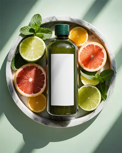 Natural Fruit Extract Bottle Mockup Healthy Citrus Beverage Packaging Template 0209