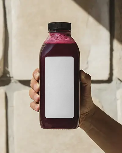 Premium Clear Bottle Mockup With Blank Label For Health Drink Packaging Design 0218