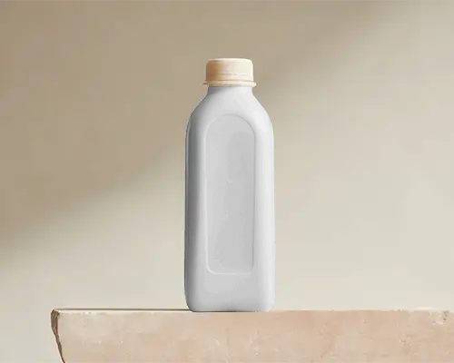 Realistic Rectangular Plastic Bottle Mockup For Beverages Or Cosmetics Packaging Presentation