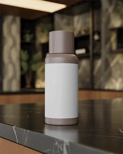 Premium Cosmetic Bottle Mockup For Skincare Products Display With Simple Label Template 0270