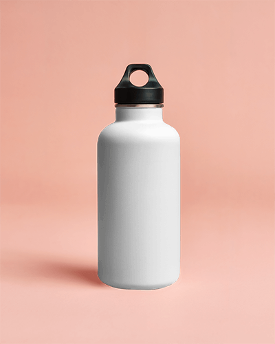 Sleek Bottle Mockup White Matte Bottle With Black Sports Cap On Soft Pink Background Modern And Stylish Design 028