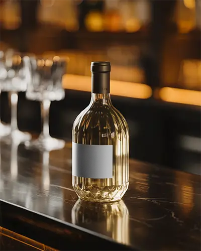 Luxury Glass Bottle Mockup For Beverage Packaging And Brand Presentation