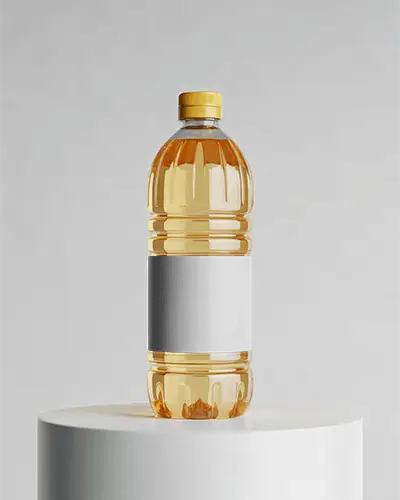 plastic-oil-bottle-mockup-on-white-podium-with-yellow-cap-clean-and-realistic-product-shot