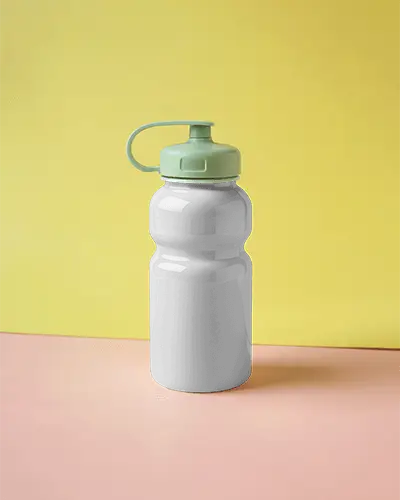 Sports Bottle Mockup On Yellow And Pink Background