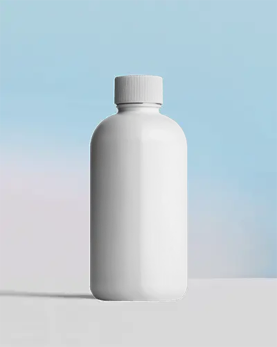 Standing Bottle Mockup Showing Smooth Surface For Label Branding And Packaging Display