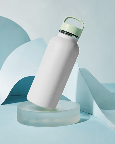 Levitating Bottle Mockup With Subtle Shadows And Geometric Elements Creative And Dynamic Branding Showcase 038