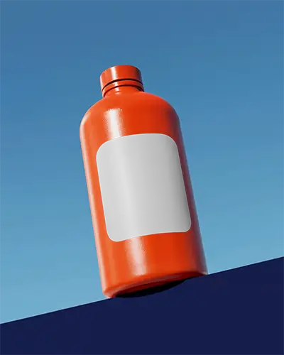 Premium Plastic Bottle Mockup For Custom Label Design And Brand Presentation On Smooth Surface