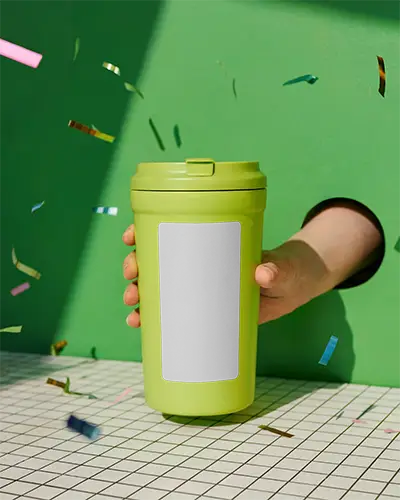 Reusable Travel Bottle Mockup With Customizable Label Design For Redesign Projects