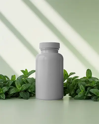 Minimalist Herbal Supplement Bottle Mockup For Natural Product Packaging Design