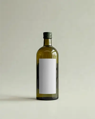 Olive Oil Bottle Mockup On Neutral Background With Minimal Modern Style