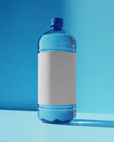 High Quality Clear Plastic Bottle Mockup With Empty Label For Creative Design Showcase