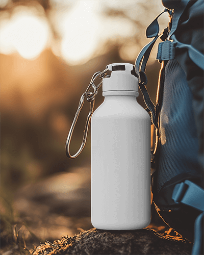 Eco Friendly Sports Bottle Mockup With Abstract Pattern Trendy And Sustainable Packaging