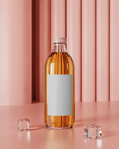 Sleek Clear Bottle Mockup For Beverage Packaging And Branding Presentation Design Use