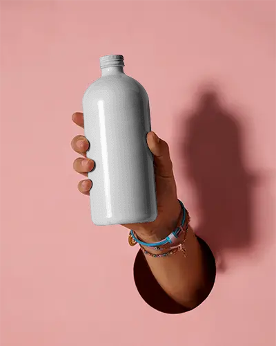 Premium Spacious Bottle Mockup For Product Display And Brand Promotion Designs In Hand