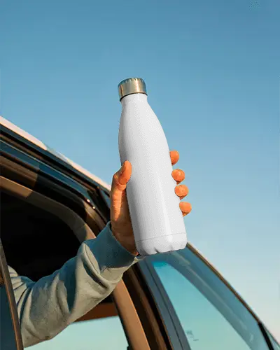 Sleek Reusable Water Bottle Mockup For Outdoor Adventures And Everyday Use Promo