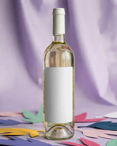 Tall Wine Bottle Mockup With Empty Label For Wine Bottle Label Design Presentation
