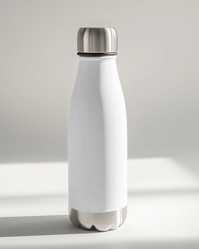 Metallic Lid Bottle Mockup With Fluid Gradient Artwork Futuristic And Stylish Branding