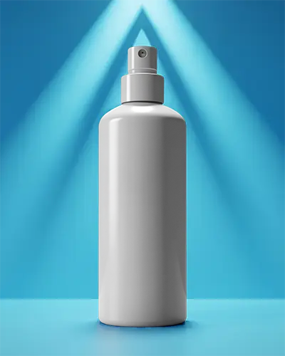 Realistic Spray Bottle Mockup With Detachable Pump Cap Branding And Packaging Design