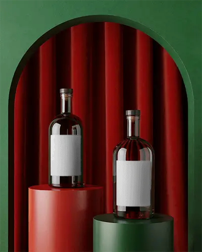 Premium Glass Bottle Mockups With Cork Stopper For Luxury Beverage Packaging Designs