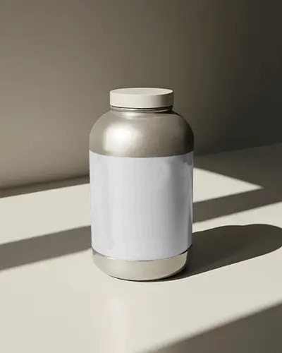 Premium Supplement Container Bottle Mockup Ideal For Protein Powder Vitamin Packaging Views