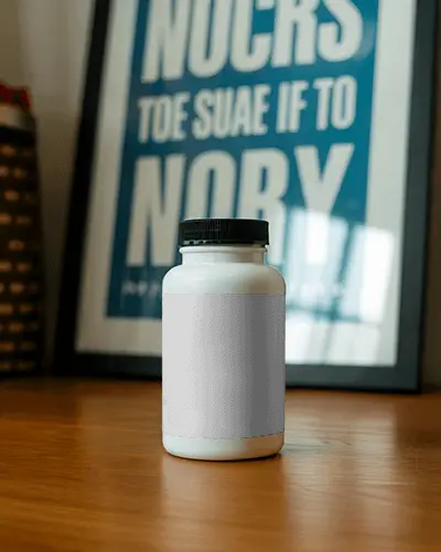Premium Healthcare Supplement Bottle Mockup With Safe Childproof Cap Design