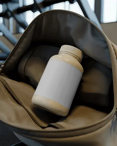 Blank Vitamin Bottle Mockup Designed For Promoting Nutritional And Wellness Brands