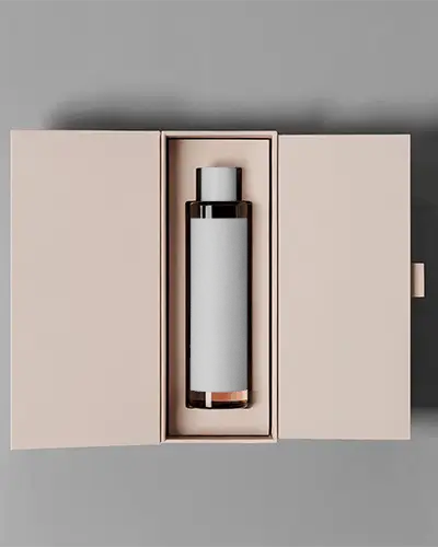 Premium Cosmetic Bottle Box Packaging Elegant Minimal Design Beauty Product Mockup Template
